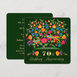 Folk Art 70ste huwelijksverjaardagsfeest Kaart