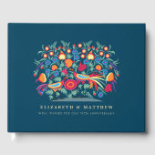 Folk Art 70th Wedding Jubileum Guest Books Gastenboek (Voorkant)