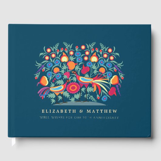 Folk Art 70th Wedding Jubileum Guest Books Gastenboek (Voorkant)