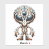 Folk Art Alien Sticker (Vel)