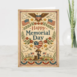 Folk Art Americana Memorial Day Kaart