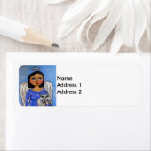 Folk Art Angel Cat Angel Etiket (Insitu)