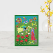 Folk Art Angel Gabriel en de Maagd Mary Kaart (Gele Bloem)