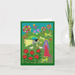 Folk Art Angel Gabriel en de Maagd Mary Kaart