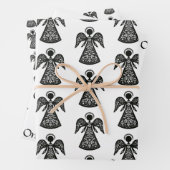 Folk Art Angel Pattern Inpakpapier Vel (In situ)