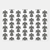 Folk Art Angel Pattern Inpakpapier Vel (Voorkant)