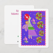Folk Art Angel Valentijn 4.5x5.5 Vaste vakantiekaa Feestdagenkaart (Voorkant / Achterkant)