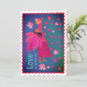 Folk Art Angel Valentine Feestdagenkaart (Staand voorkant)