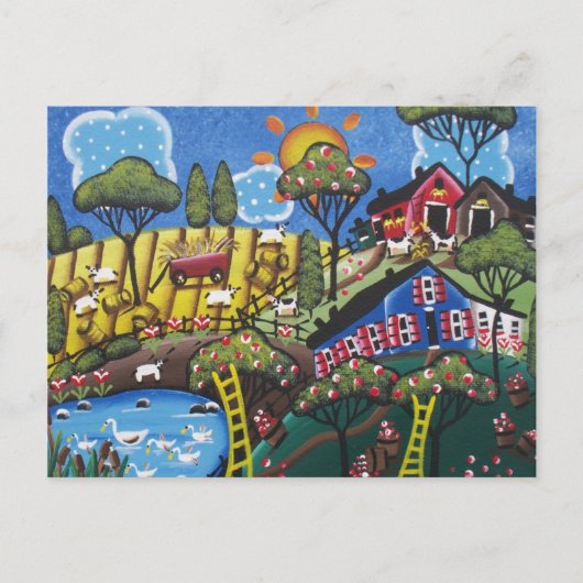 FOLK ART Apple Blossom BY LORI EVERETT Briefkaart (Voorkant)
