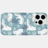 Folk Art Arctic Fox in de sneeuw met Holly Case-Mate iPhone Case (Achterkant (horizontaal))