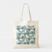 Folk Art Arctic Fox in de sneeuw met Holly Tote Bag (Achterkant)