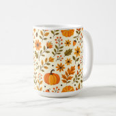 Folk Art Autumn Flowers Thanksgiving Koffiemok (Voorkant rechts)