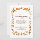 Folk Art Autumn Foliage Housewarming Party Kaart (Voorkant)