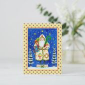 FOLK ART BALTIMORE QUILT FATHER CHRISTMAS FEESTDAGENKAART (Staand voorkant)