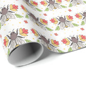 Folk Art Bee Cadeaupapier (Rol Hoek)