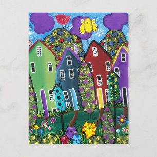 FOLK ART Bird Of Paradise BY LORI EVERETT postcard Briefkaart