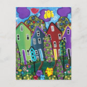 FOLK ART Bird Of Paradise BY LORI EVERETT postcard Briefkaart (Voorkant)