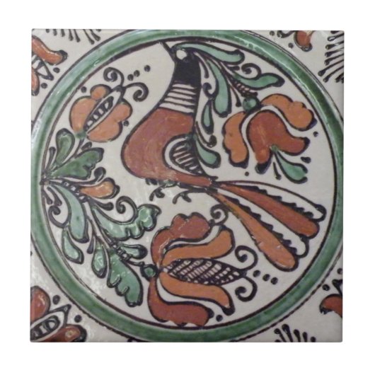 Folk Art Bird Tegeltje (Voorkant)