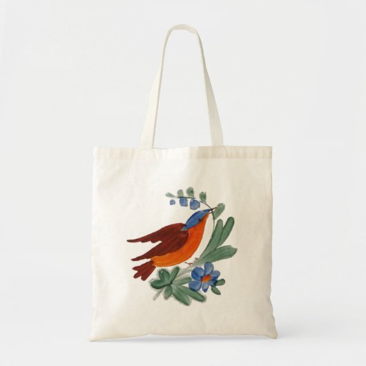 Folk Art Bird Tote Bag (Voorkant)