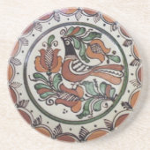 Folk Art Bird Zandsteen Onderzetter (Voorkant)