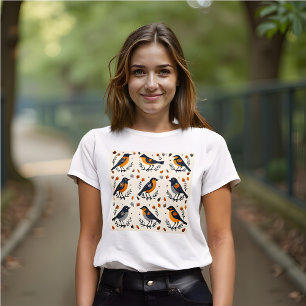 Folk Art Birds - 3x3 Vogelliefhebber T-shirt