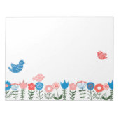 Folk Art Birds and Flowers Notepad Notitieblok (Voorkant)
