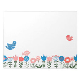 Folk Art Birds and Flowers Notepad Notitieblok