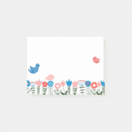 Folk Art Birds and Flowers Post-it® Notes