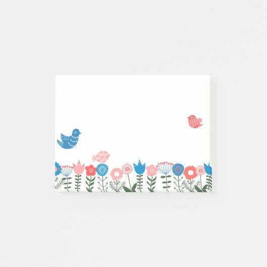 Folk Art Birds and Flowers Post-it® Notes (Voorkant)
