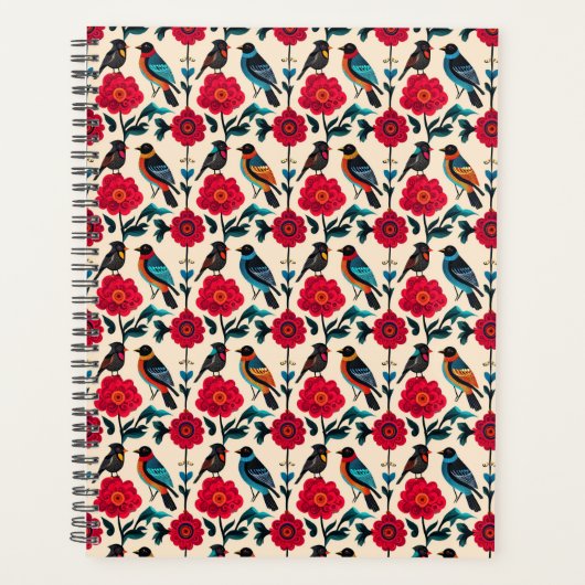 Folk Art Birds & Florals Patroonplanner Planner (Voorkant)