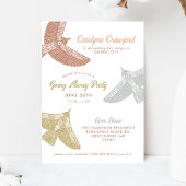 Folk Art Birds Open House Going Away Party Kaart