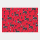Folk Art Black Deer Trio Inpakpapier Vel (Voorkant 2)