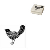 Folk Art Blackbird Rubberstempel (Gestempeld)
