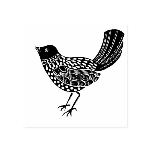 Folk Art Blackbird Rubberstempel (Afrduk)