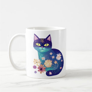 Folk Art Bloemen en Kat Mam Koffiemok