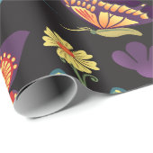 Folk Art Bloemen en Vlinders Cadeaupapier (Rol Hoek)