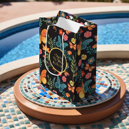 Folk Art Bloemen en Vlinders Gepersonaliseerd Medium Cadeauzakje