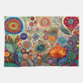 Folk Art Bloemen Keukenhanddoek (Horizontaal)