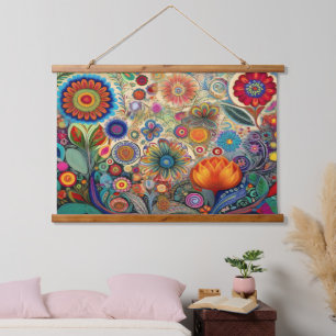 Folk Art Bloemen Muur Hangen Hangend Wandkleed