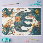 Folk Art Bloemen Olifant Decoupage Tissuepapier (Craft)