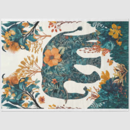 Folk Art Bloemen Olifant Decoupage Tissuepapier