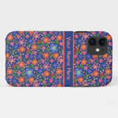 Folk Art Bloemen op Blue iPhone 5/5s Xtreme Hoesje (Achterkant (horizontaal))