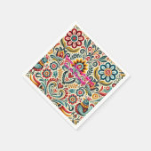 🎨 Folk Art Bloemen Papier Servet – Boho Natuur-IN (Hoek)