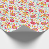 Folk Art Bloemen Wrapping Papier (Hoek)