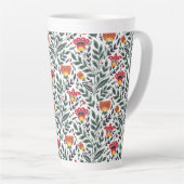 Folk art bloemenpatroon latte mok (Rechterhoek)