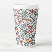 Folk art bloemenpatroon latte mok (Voorkant)