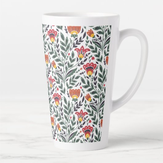 Folk art bloemenpatroon latte mok (Rechts)