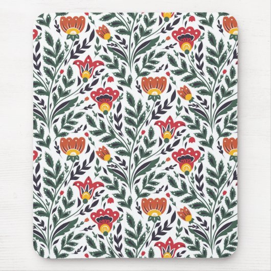 Folk art bloemenpatroon muismat (Voorkant)