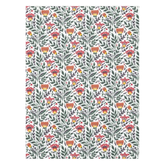 Folk art bloemenpatroon tafelkleed (Voorkant)
