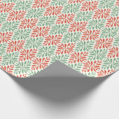 Folk Art Blok Print Rood Groen Wrapping Papier (Hoek)